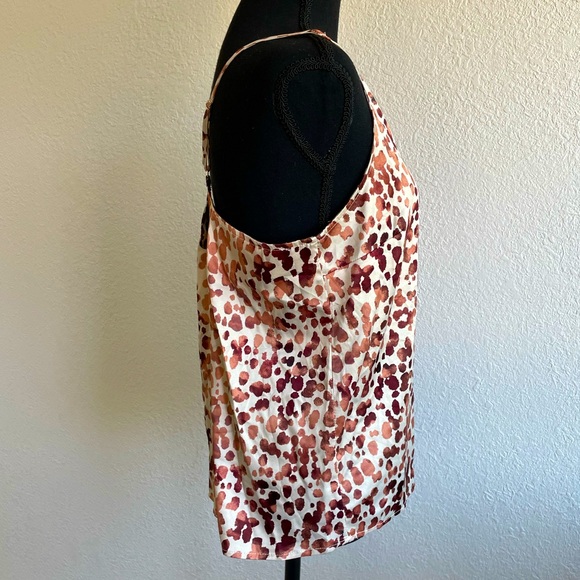 Satin Pajama Sexy Top XS Tank Top Giraffe Beige Brown Print NWT - Picture 5 of 11